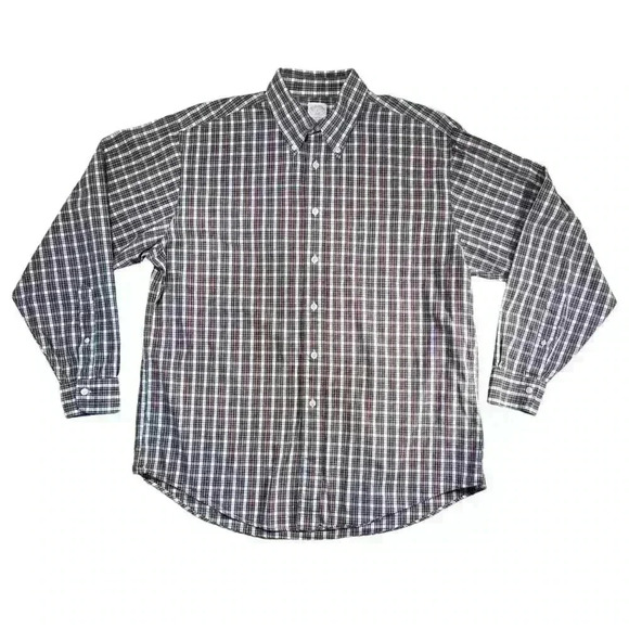 Brooks Brothers The Original Polo 346 Festive Plaid Cotton Collared Shirt - Picture 1 of 7
